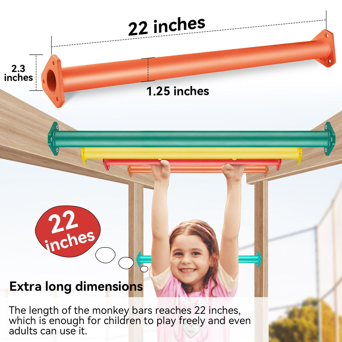 JPOIP purple seven-color monkey bar for easy indoor setup on a sturdy frame