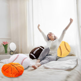 JPORSHU baseball pillow with embroidered red stitching detail