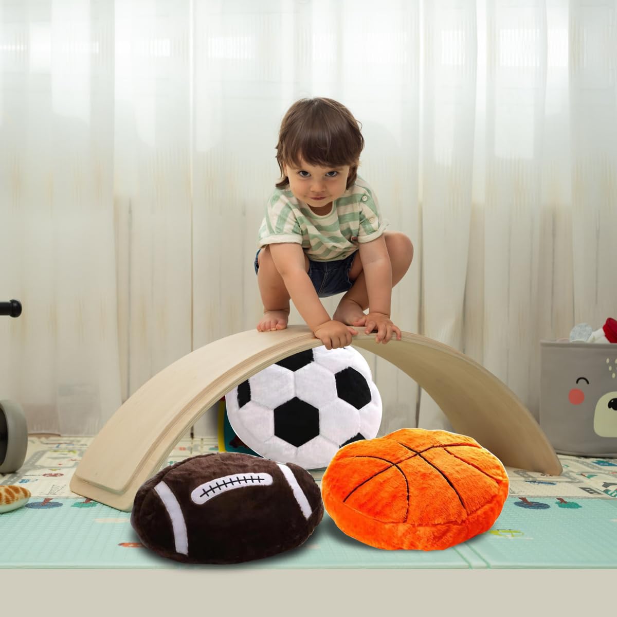 JPORSHU two baseball pillows used by kids for cozy play and decor