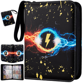 Jravkfi binder cover in black with zipper, protecting your cards.