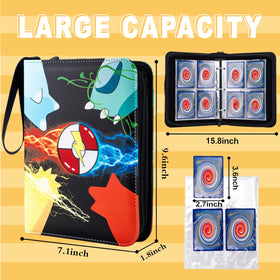 Jravkfi 3-ring zipper binder securely stores trading cards