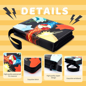 Jravkfi card binder with 4 pockets open pages for easy browsing