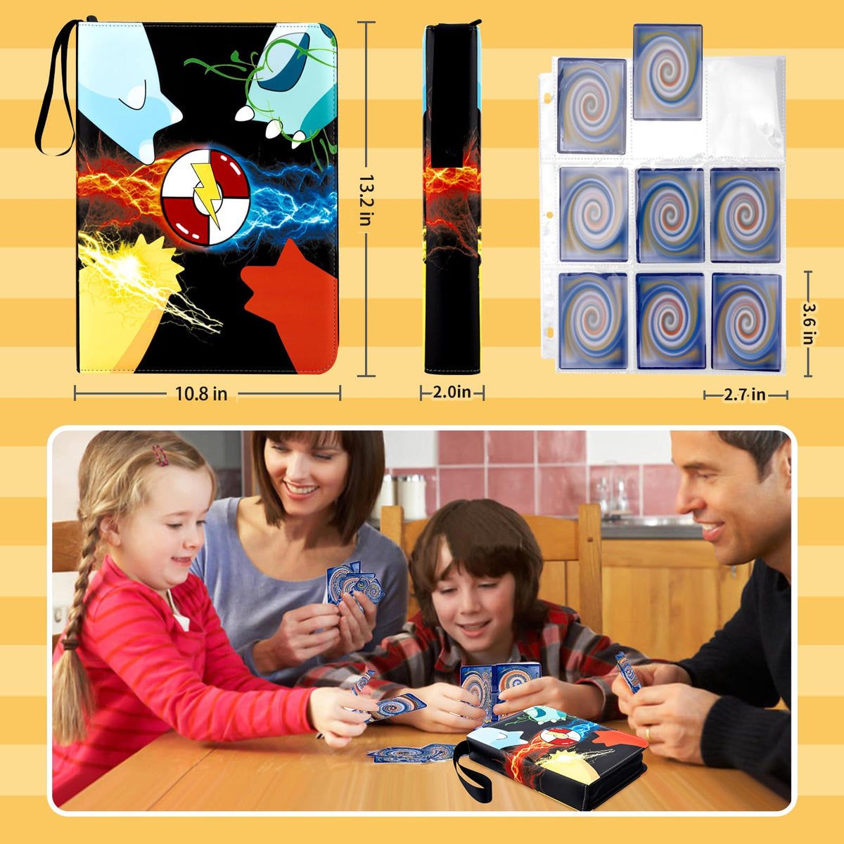 Jravkfi card binder 9-pocket open pages show organized display and quick access.
