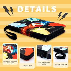Jravkfi card binder 9-pocket side view highlights slim profile for easy transport.