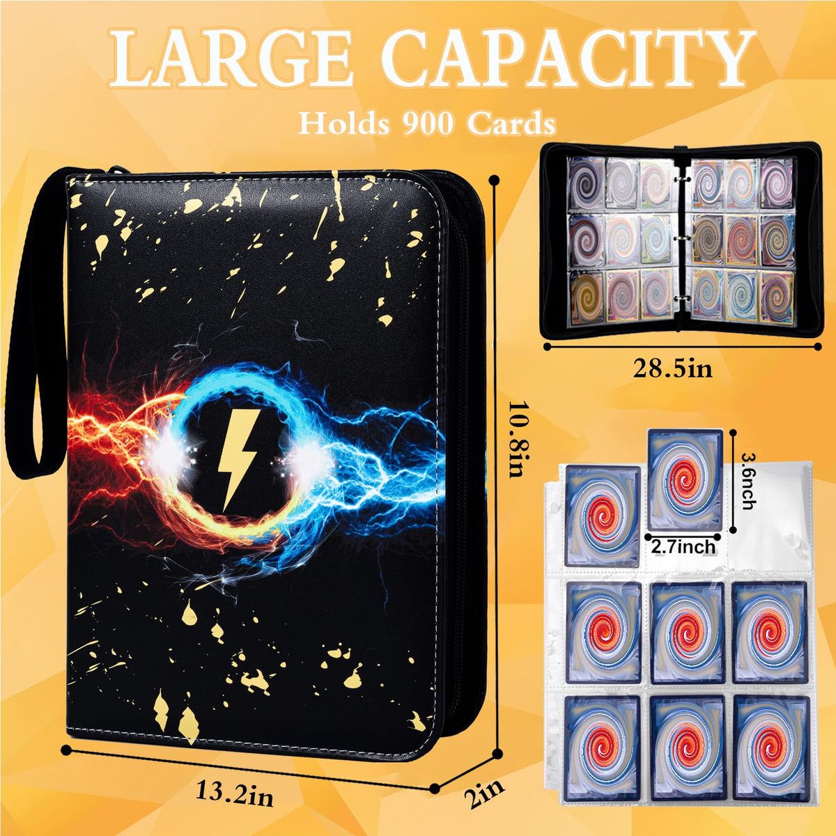 50 detachable sleeves keep cards secure and easy to remove.