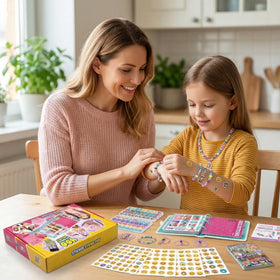 Jreiiolk Sticky Rolls Kit bracelets display highlights quick, creative jewelry making for children.