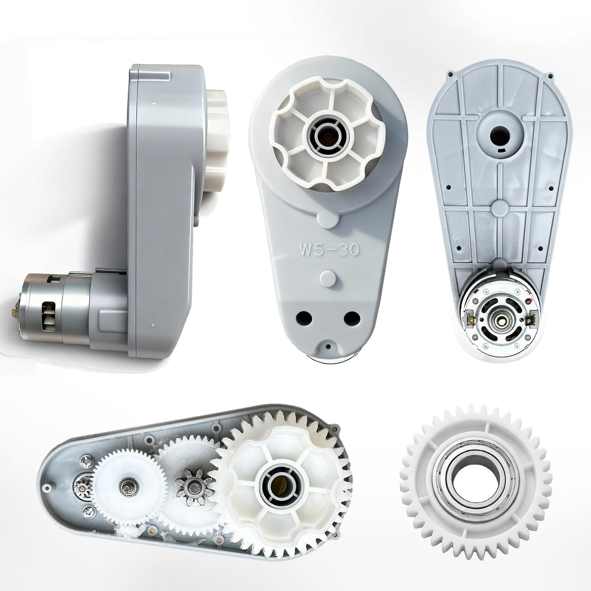 JRRXM 1:75 gear-ratio indicator illustrates higher output speed and torque potential.
