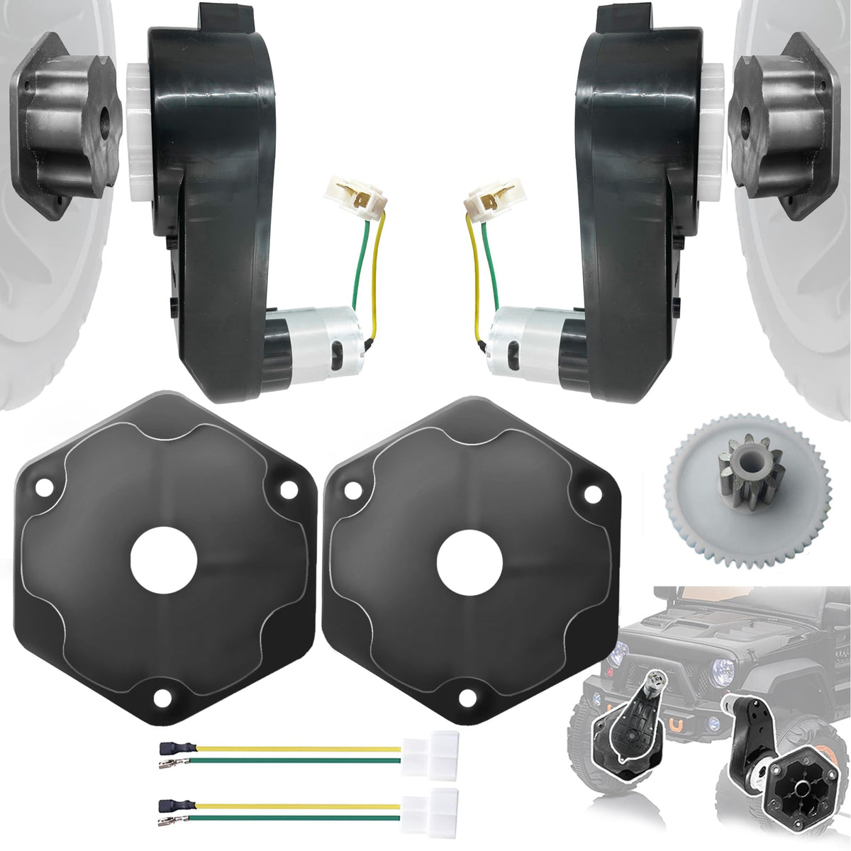 JRRXM 24V RS555 drive motor gearbox for Power Wheels boosts torque and durability.