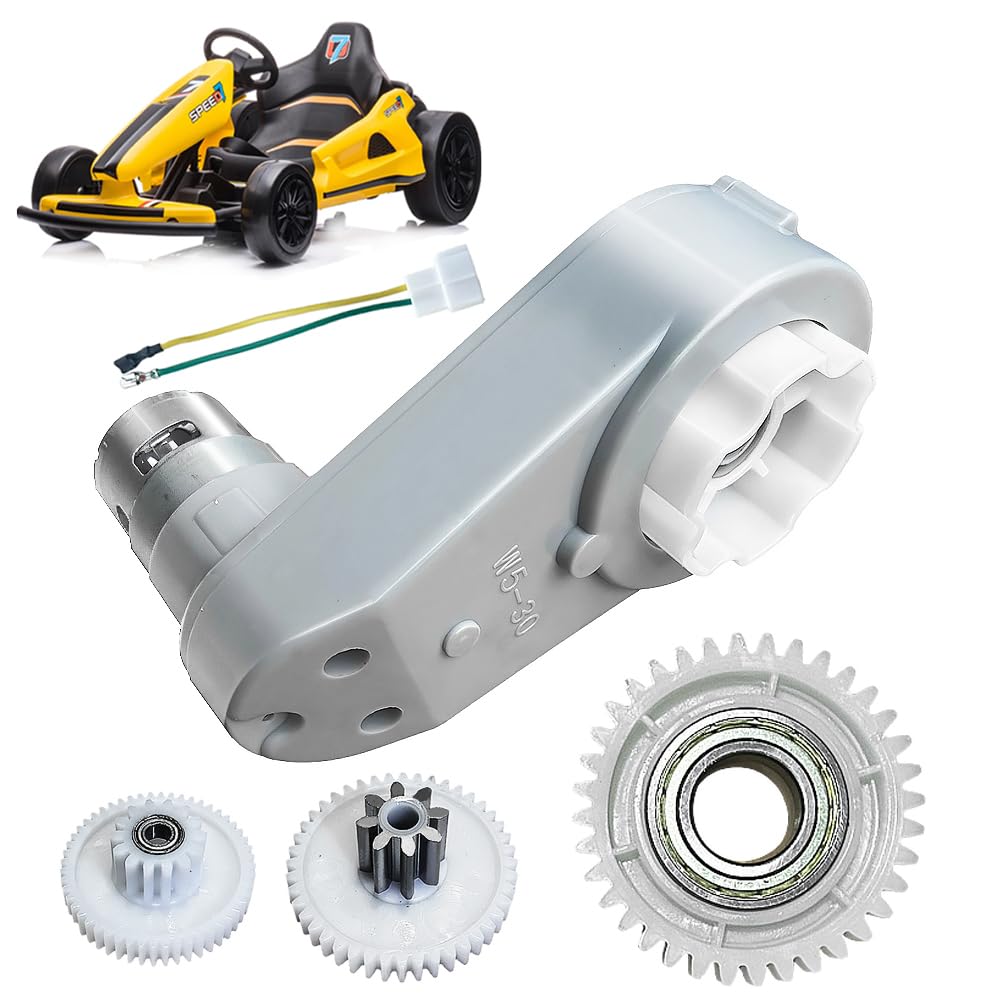 JRRXM 24V RS775 motor gearbox with a durable composite shell for ride-on upgrades.