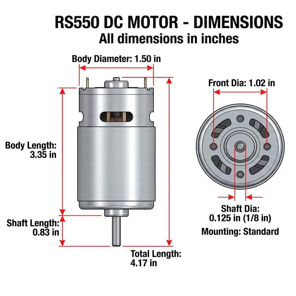 JRRXM 24VRS555 motor assembly detail for high-speed Power Wheels