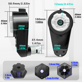 JRRXM high-torque motor gearbox delivers 12000rpm with smooth performance for ride-on toys.