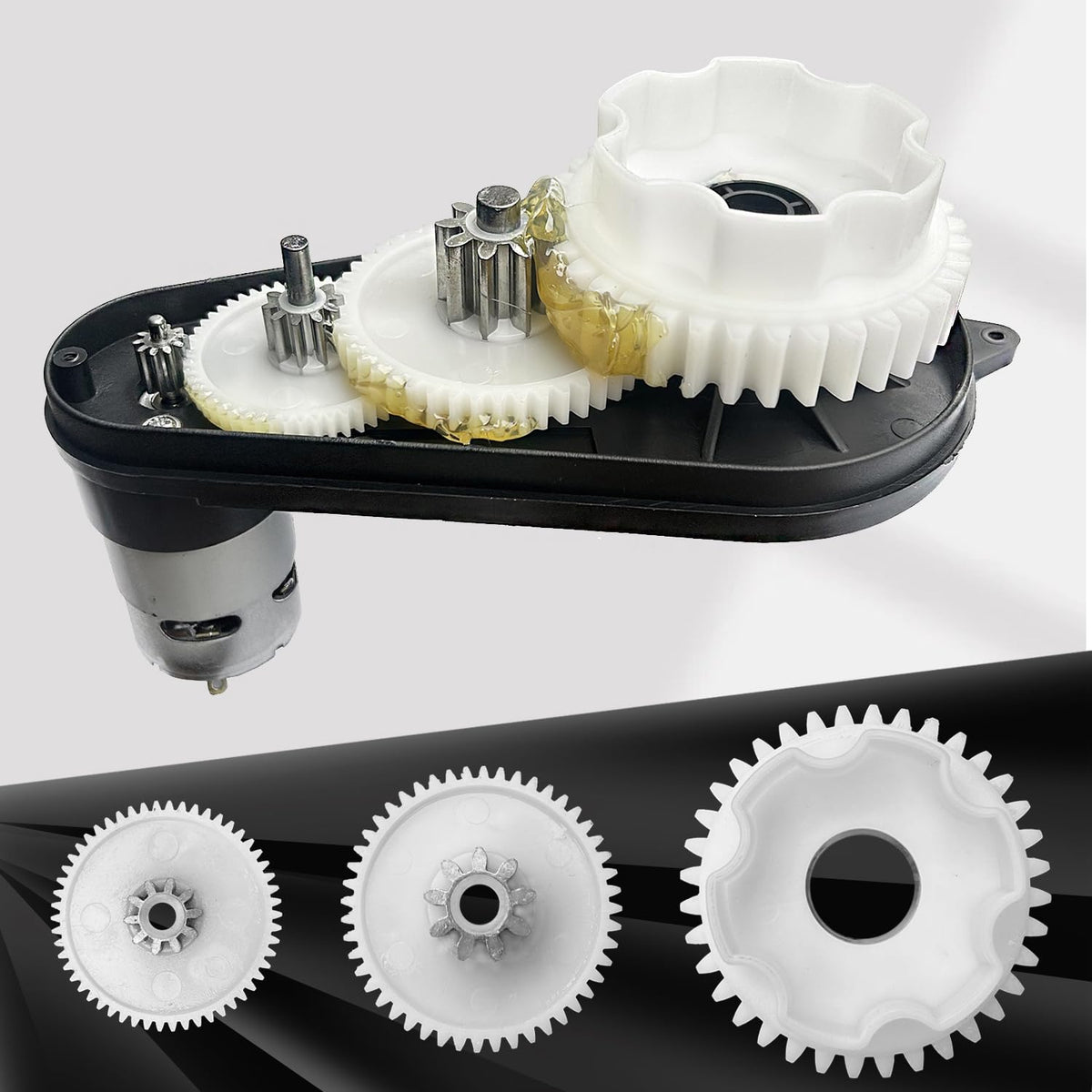 JRRXM RS555 gearbox small aperture 16mm for tight fits and versatile mounting