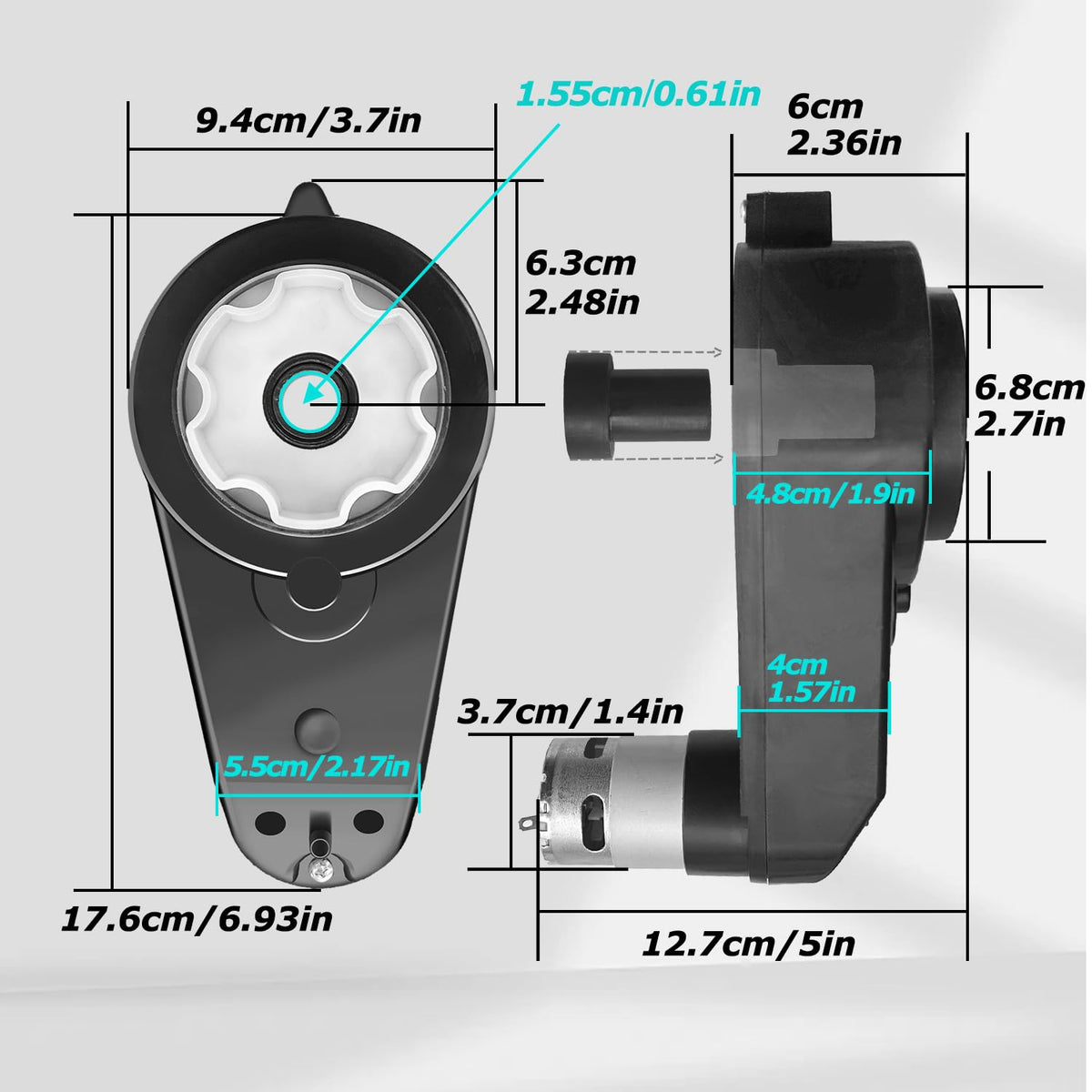 JRRXM RS555 steel gears for longer lifespan and smoother operation