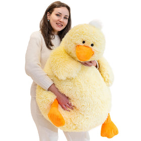 Jrystar 43-inch giant duck stuffed toy offers a warm hug and cozy decor