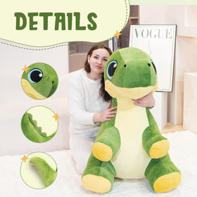 Jrystar dinosaur plush embroidered pattern, durable craftsmanship for daily play.