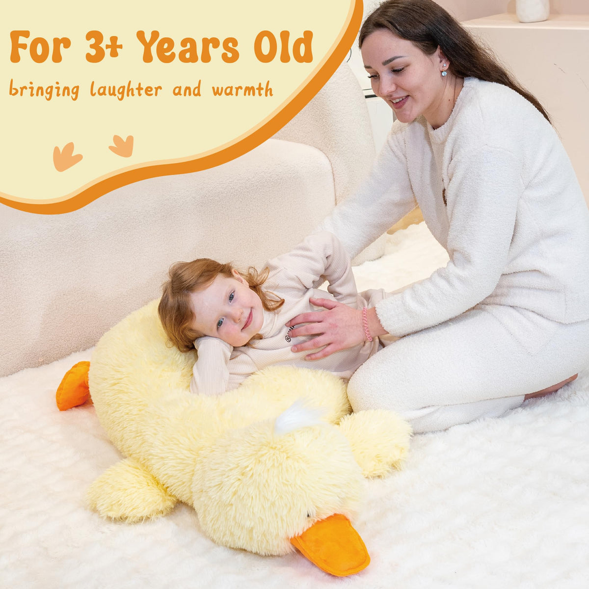 Jrystar soft giant duck plush serves as cozy bedroom decor