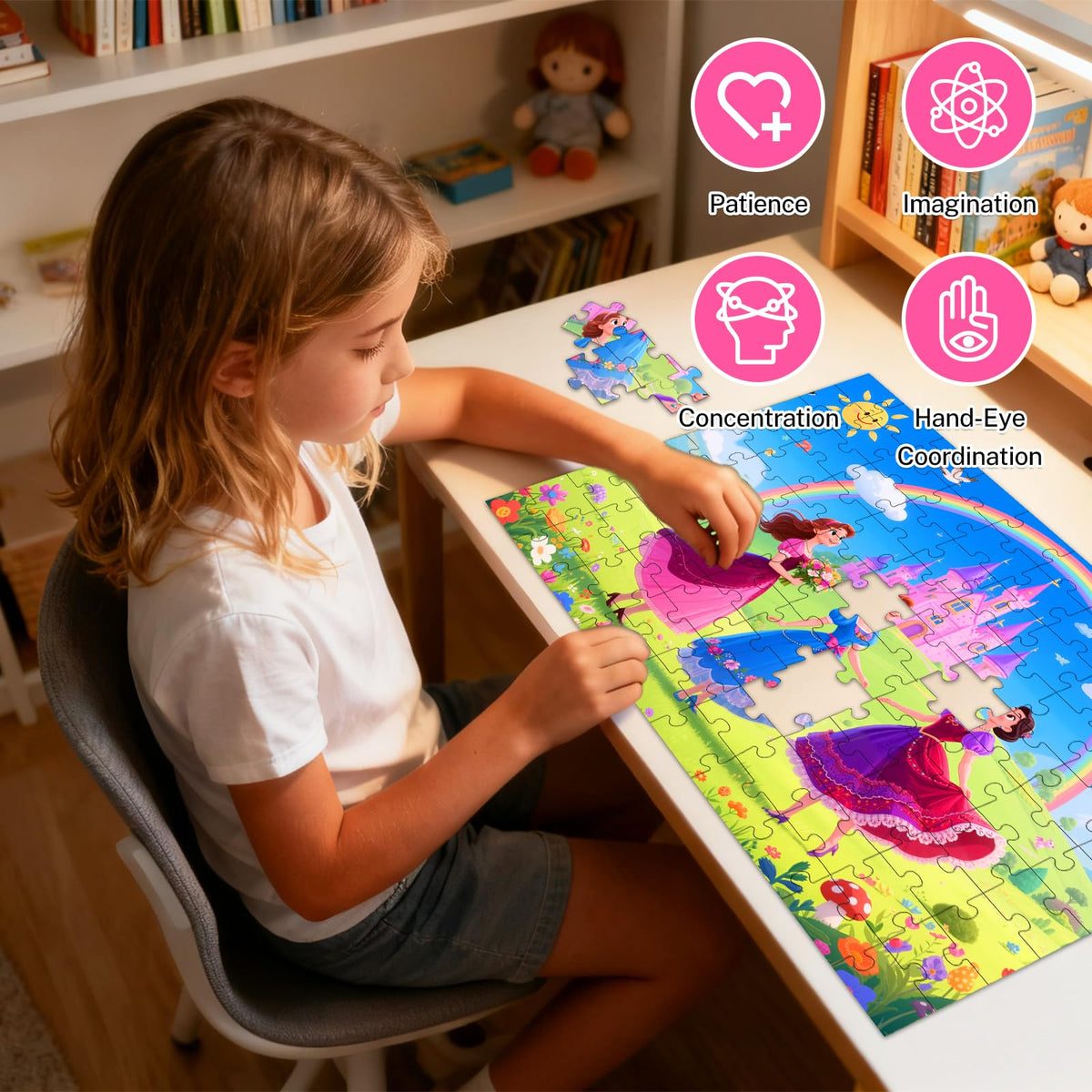 Jsonebatu mermaid 100-piece puzzle, crisp images support early learning and coordination.