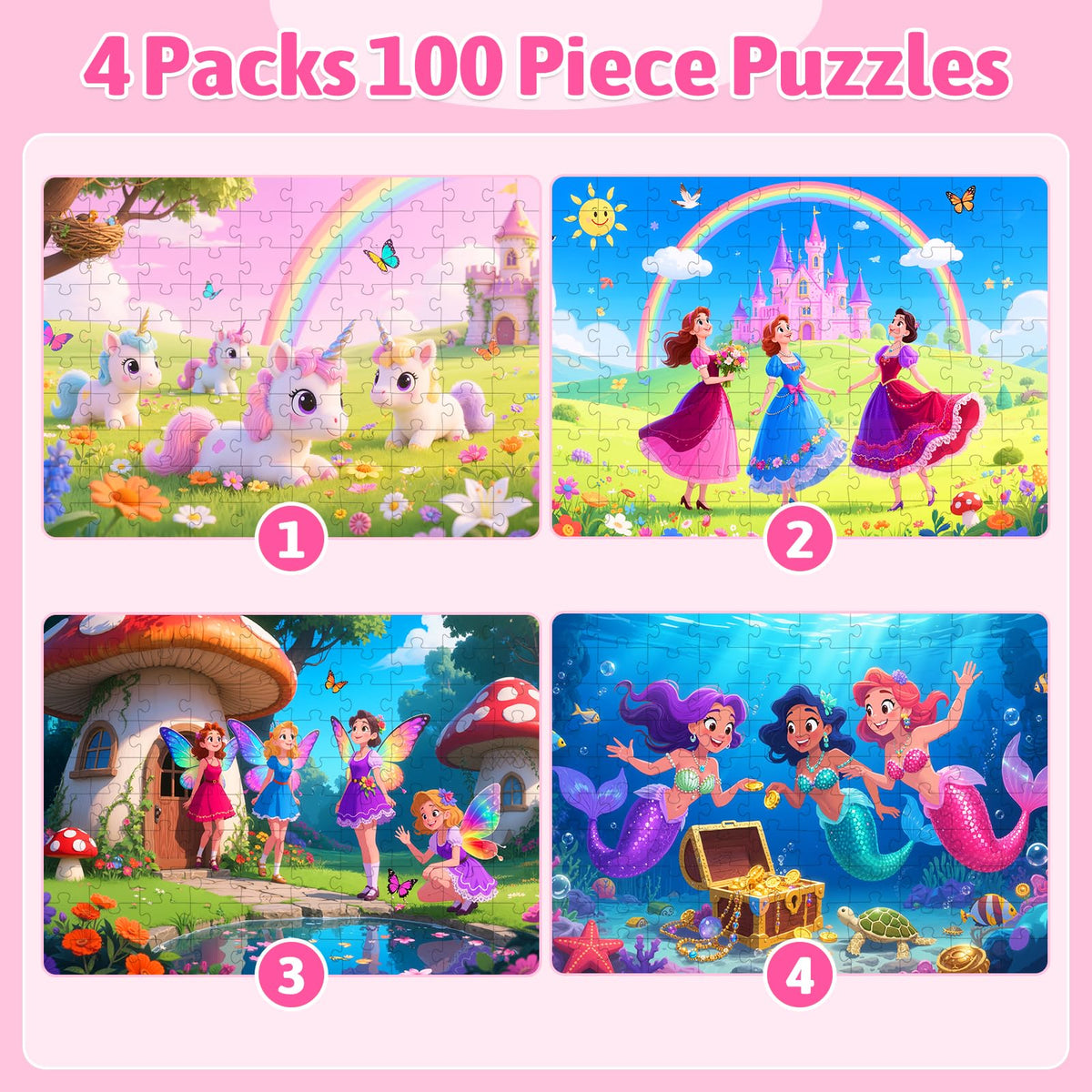 Jsonebatu unicorn 100-piece puzzle highlighting bright colors and durable pieces.