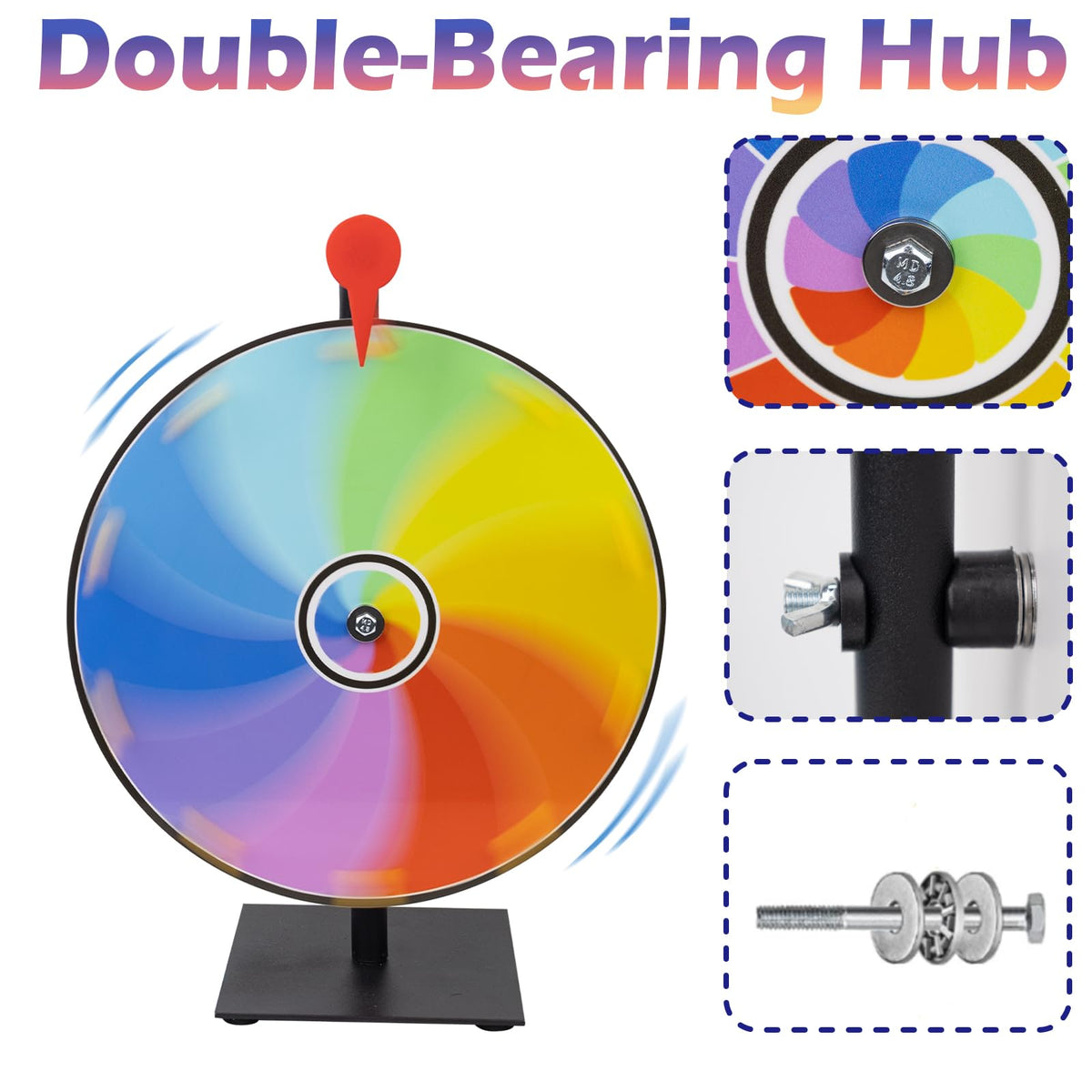 JstFrU 10-slot color wheel close-up shows vibrant scoring sections