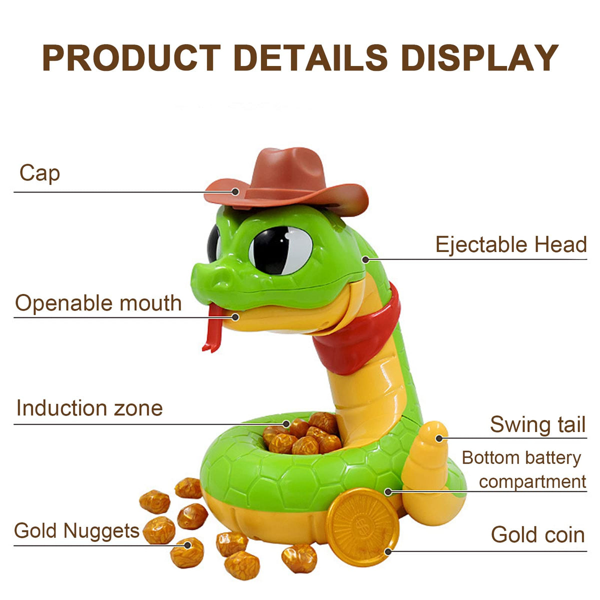 JTLB rattlesnake with cowboy hat adds themed play appeal
