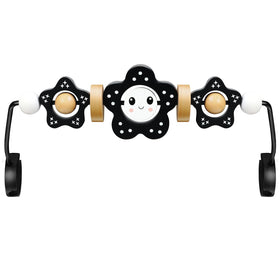 JTOOLKS Baby Bouncer Toy Bar with rotating black-and-white toys to boost visual focus.