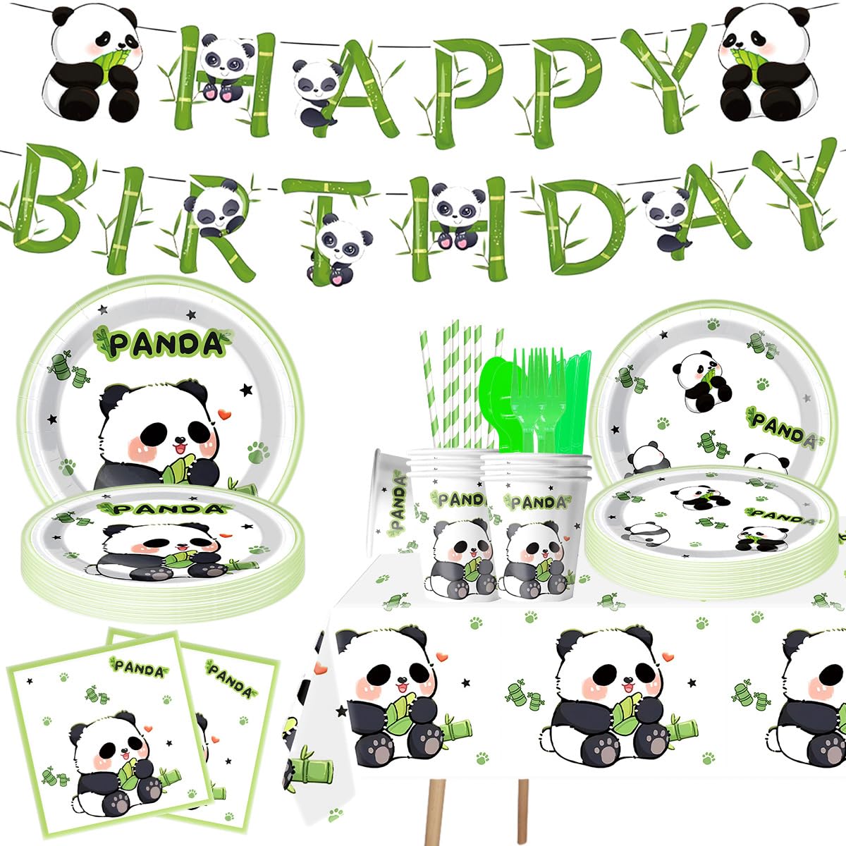 JU XIN Panda cups for a cute birthday party and easy cleanup