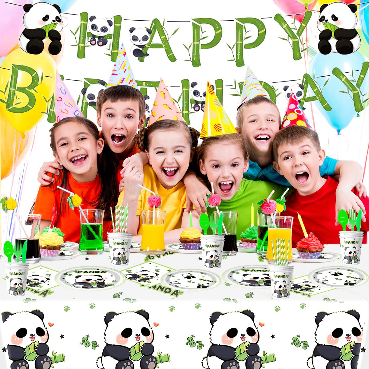 JU XIN Panda tablecloth adds festive backdrop and easy cleanup