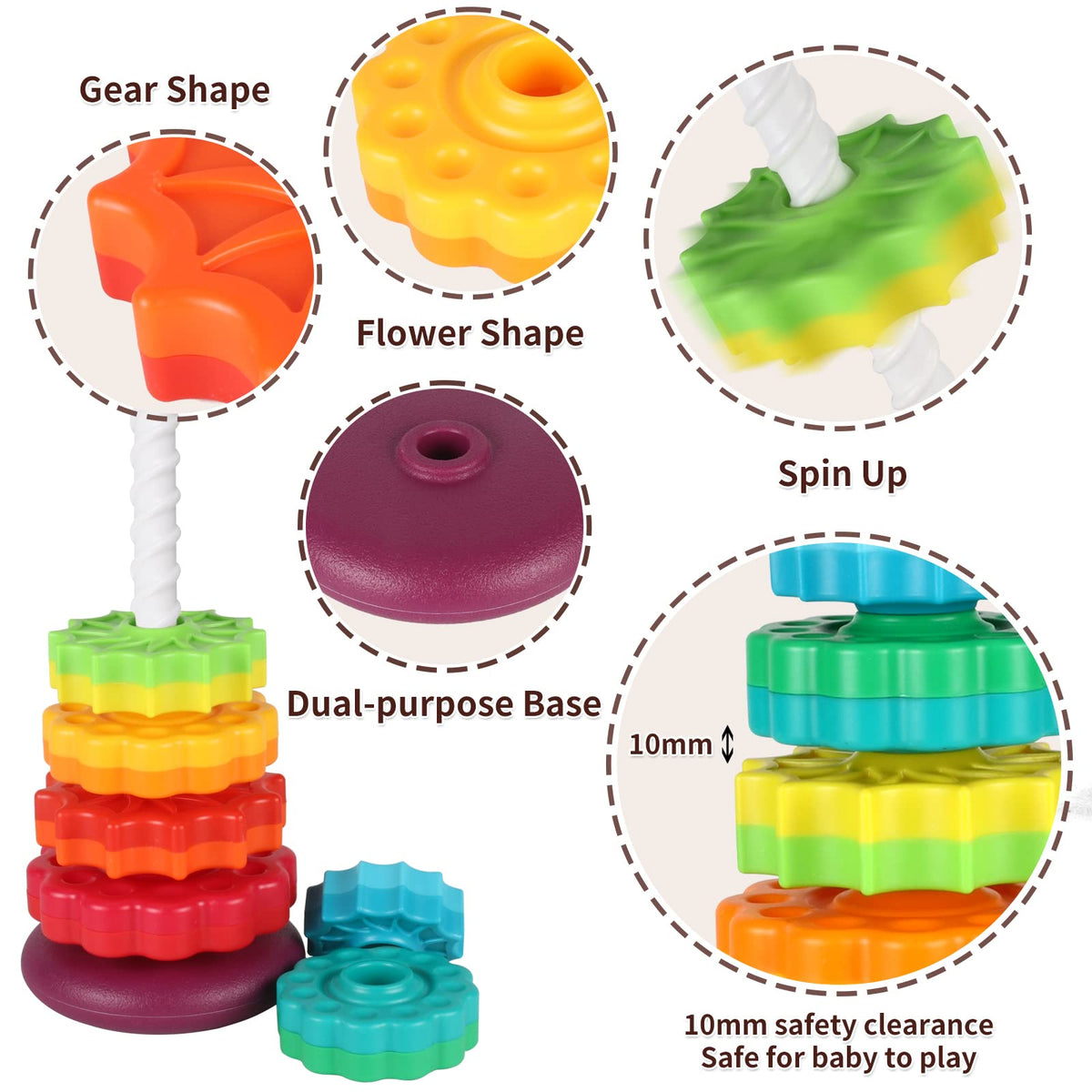 JUXUE gift-ready rainbow stacking toy ideal for holidays