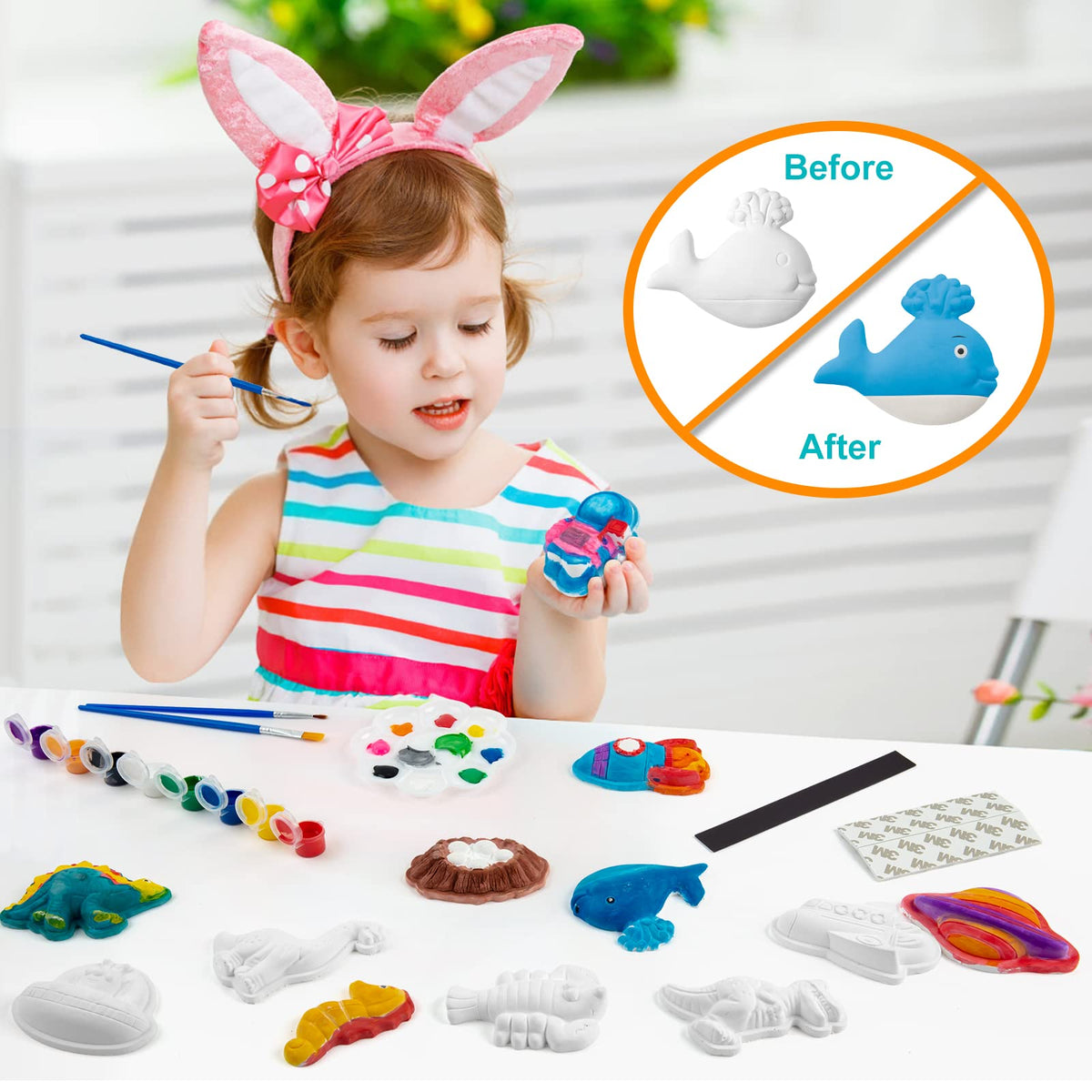 Juboury Kids palette with 16 colors fuels creative painting sessions