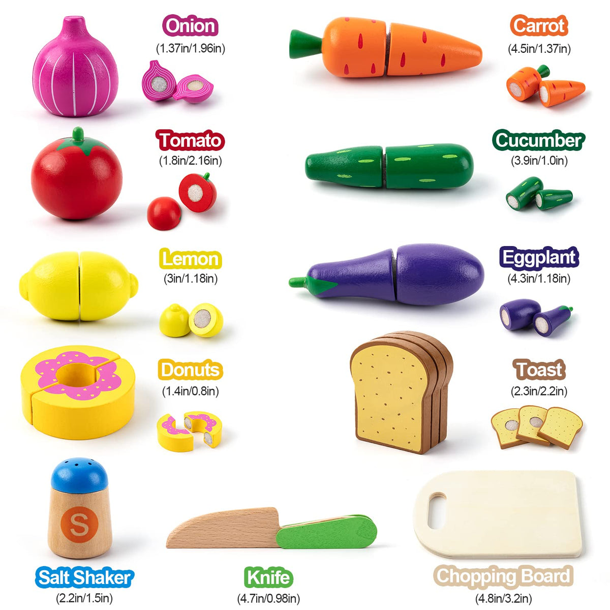 Juboury wooden cutting play food offers realistic slicing feel during pretend meals