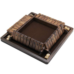 Juegoal Shut The Box complete contents include boards, dice, and instruction.