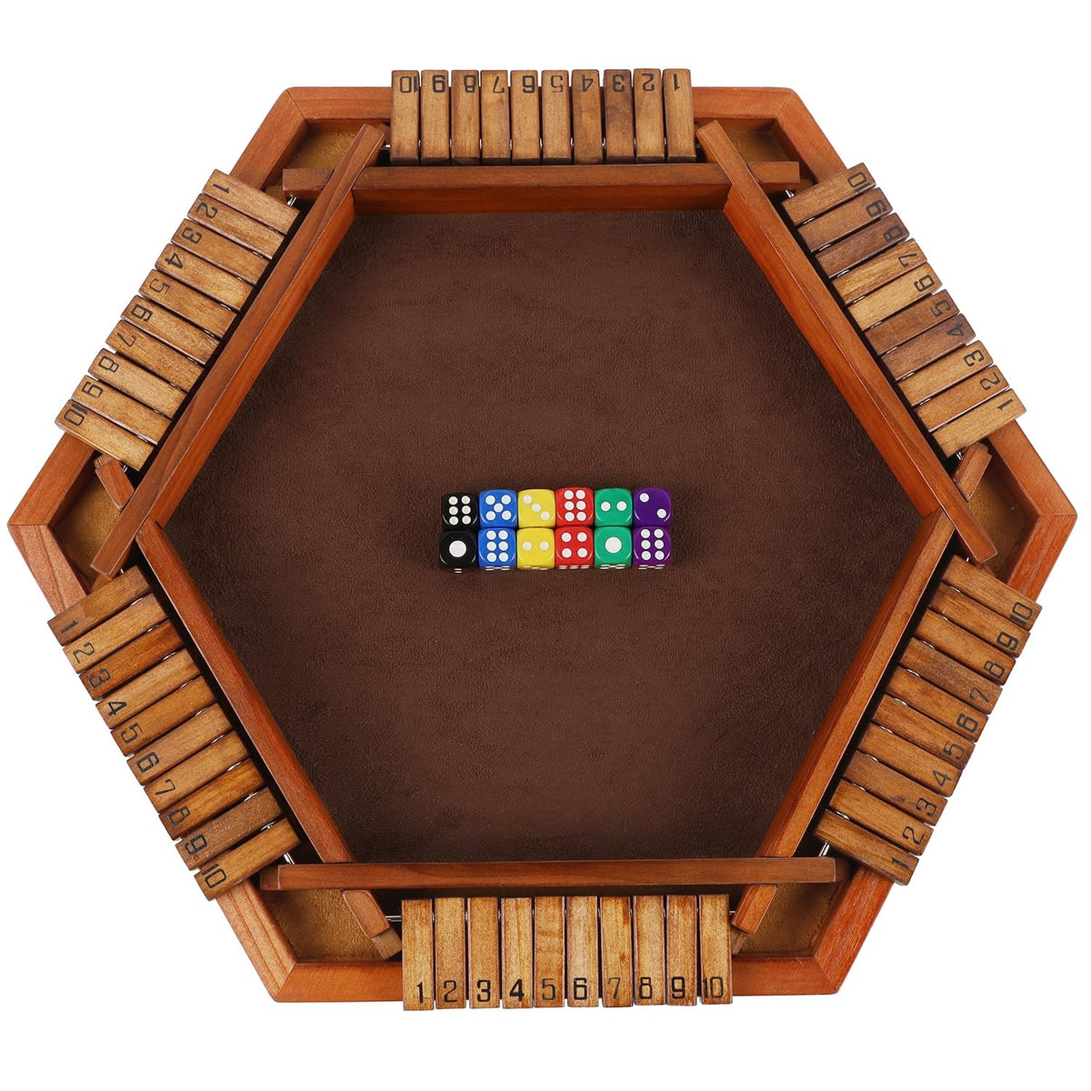 Juegoal Shut The Box is portable for travel, classrooms, and party tables