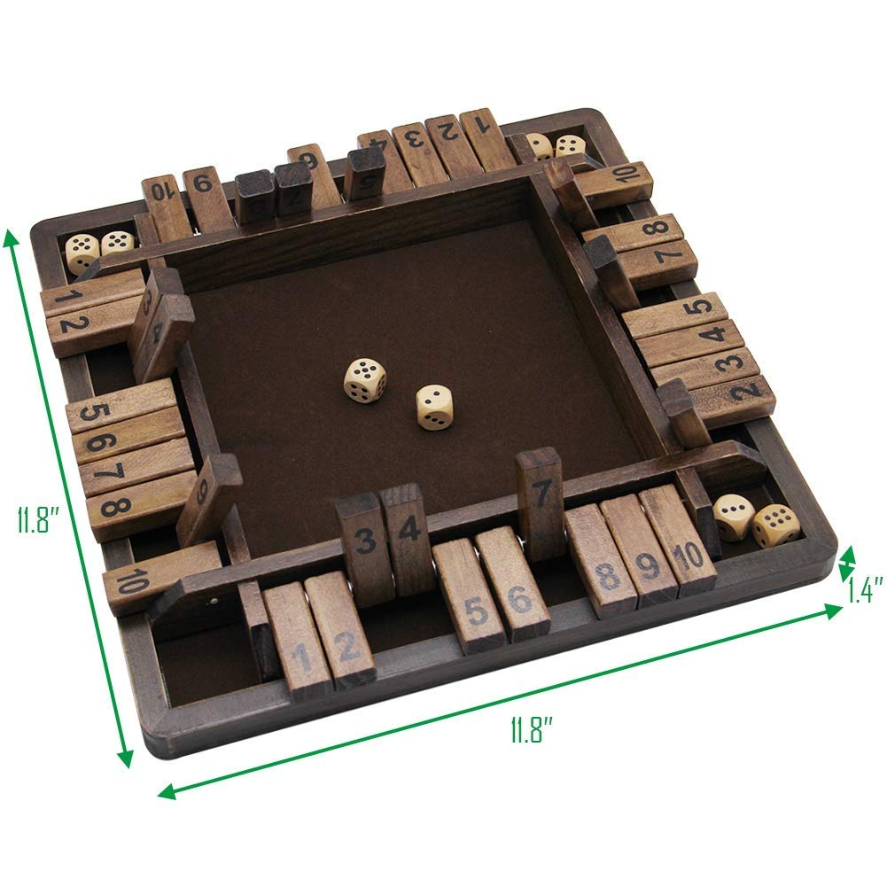 Juegoal Shut The Box soft felt surface enhances play feel.