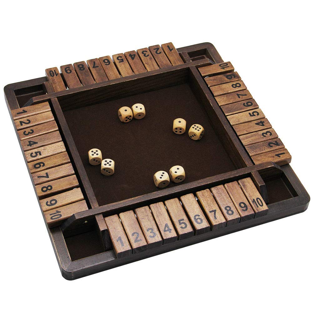 Juegoal Shut The Box wooden board for family play and learning.
