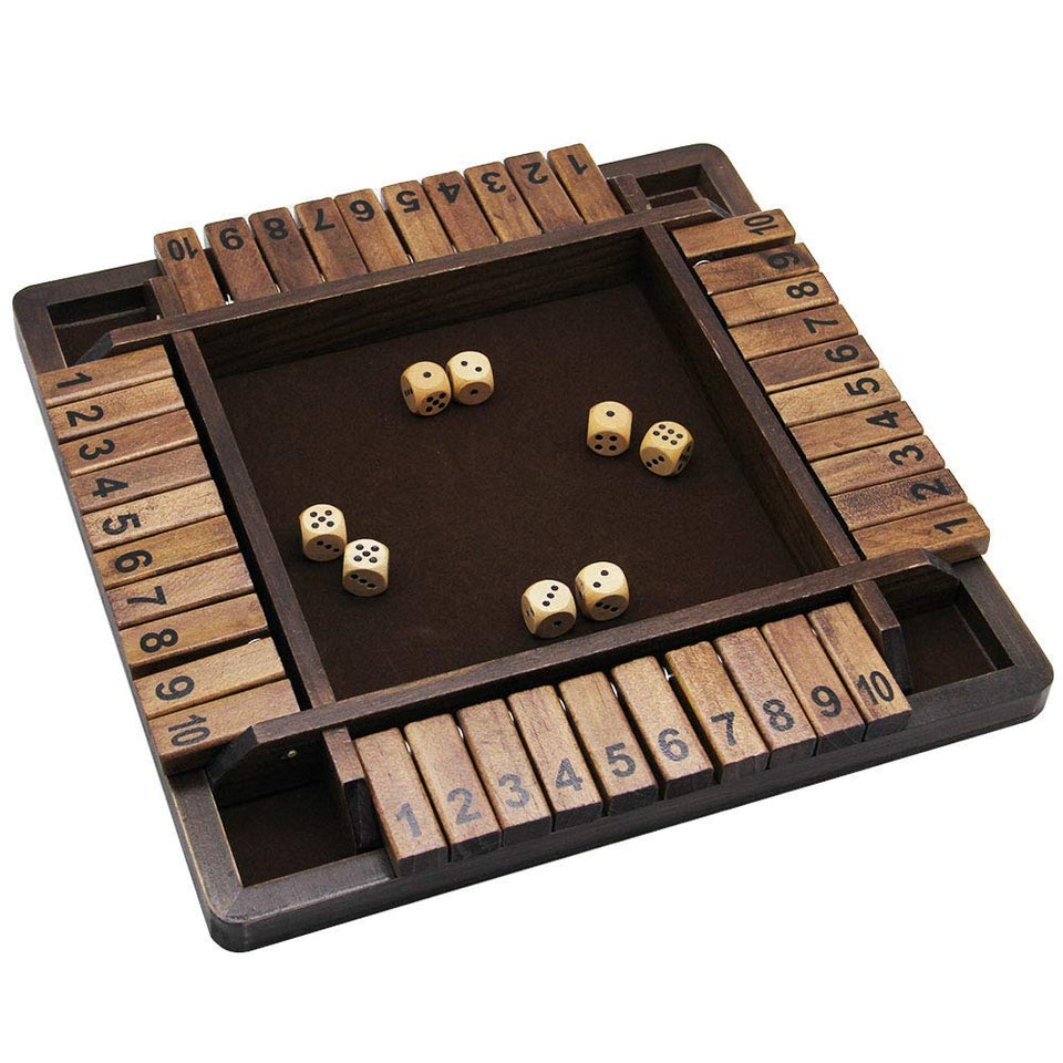 Juegoal Shut The Box wooden board for family play and learning.