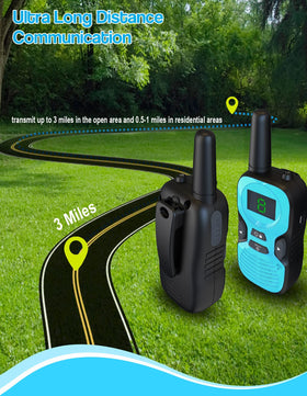 Jueion Kids Walkie Talkies offering long-range performance for hiking and camping.