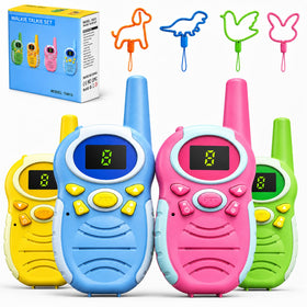 Jueion kids walkie talkies pack in bright colors for easy group play.