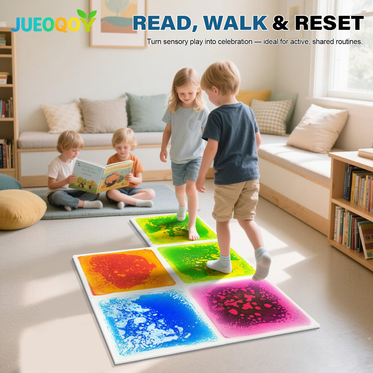 JUEOQOY lightweight tiles wipe clean and stack for quick setup