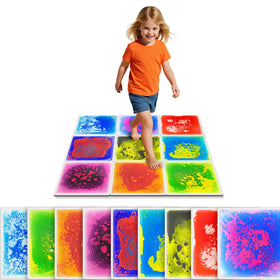 JUEOQOY liquid sensory floor tile color flow on step supports color recognition and coordinated stepping