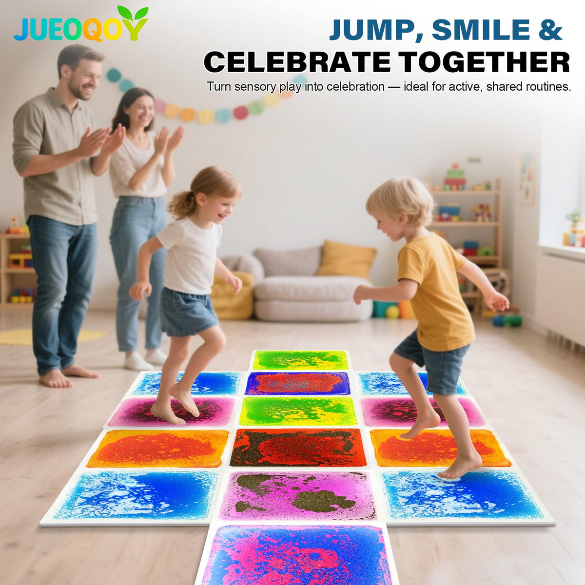 JUEOQOY modular-path layouts create sensory routes for classrooms or therapy corners