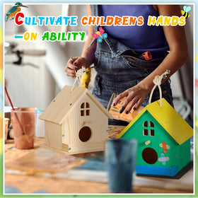 Juexica birdhouse kit sandpapers and latex paint reduce waste.