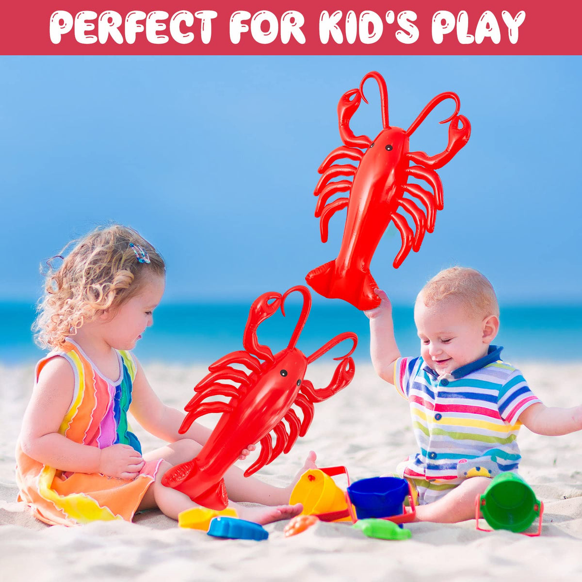 Juexica inflatable lobster decorative for beach party vibes.