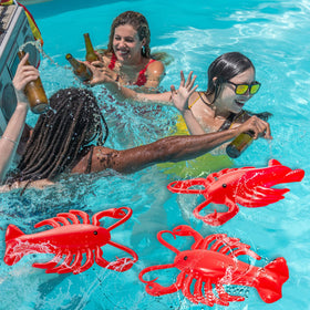 Juexica inflatable lobsters six-pack for versatile party decor.