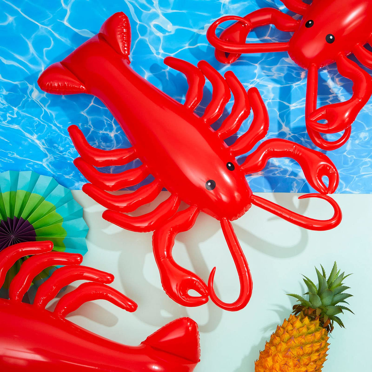 Juexica inflatable lobsters brighten tables and venues.