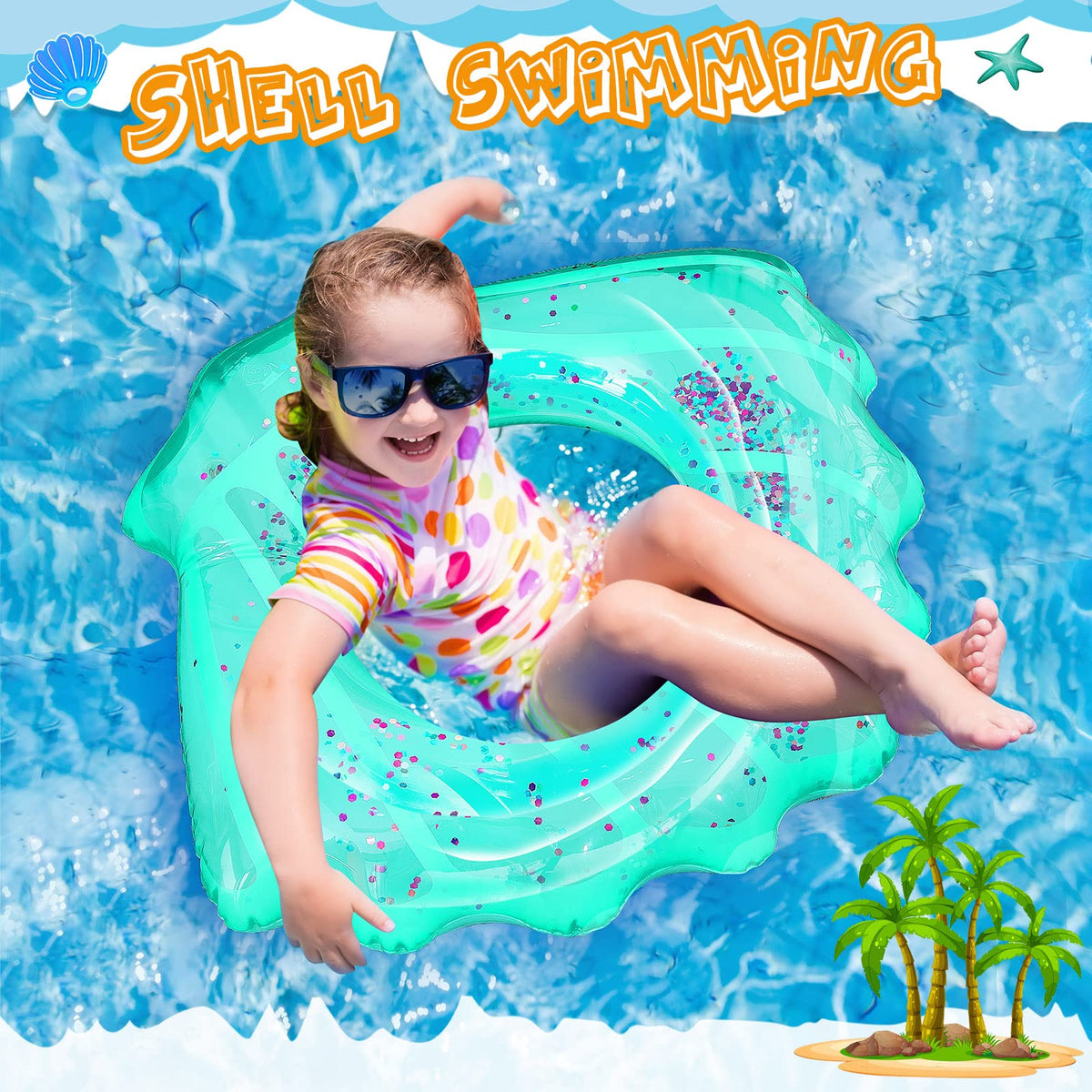 Juexica shell swim ring safe non-toxic PVC for lasting use