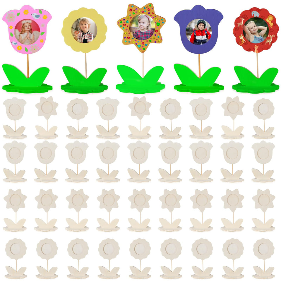 Juexica wood flower frame set pack shot for versatile kids' crafts