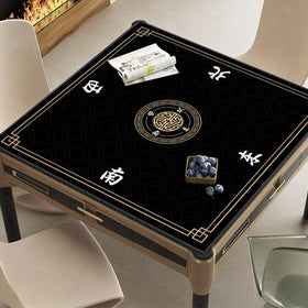 JUFORHQC Mahjong mat with cloth bag and reinforced box for dual storage.