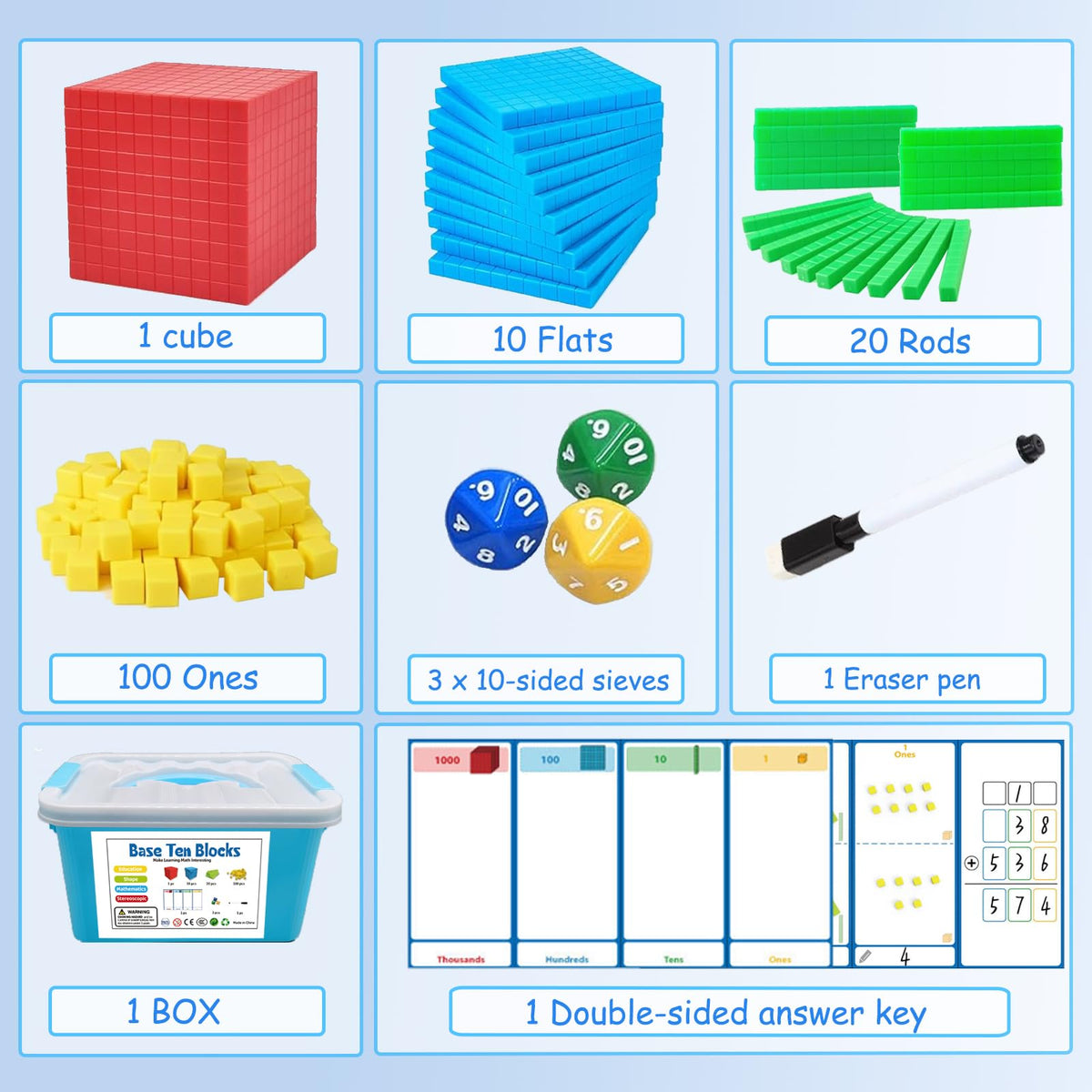 JUGGPENG ten rods illustrate tens in hands-on counting explorations.