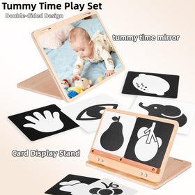 Juhg tummy time mirror features adjustable angle for versatile viewing.