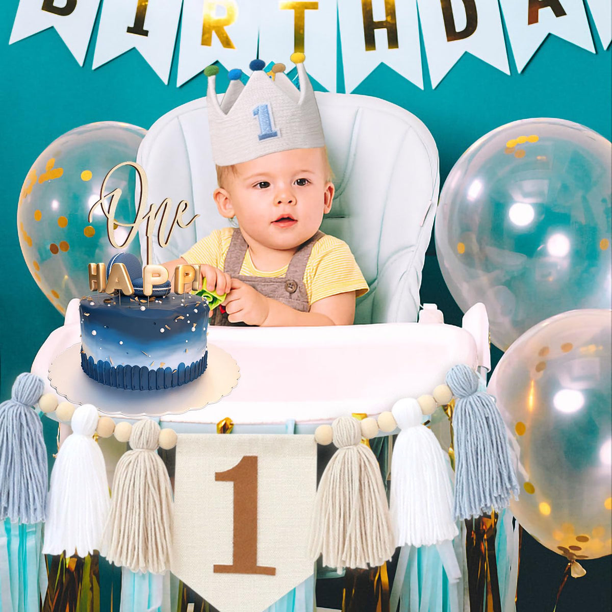JUIIZAY baby 1st birthday memories captured with stylish decor